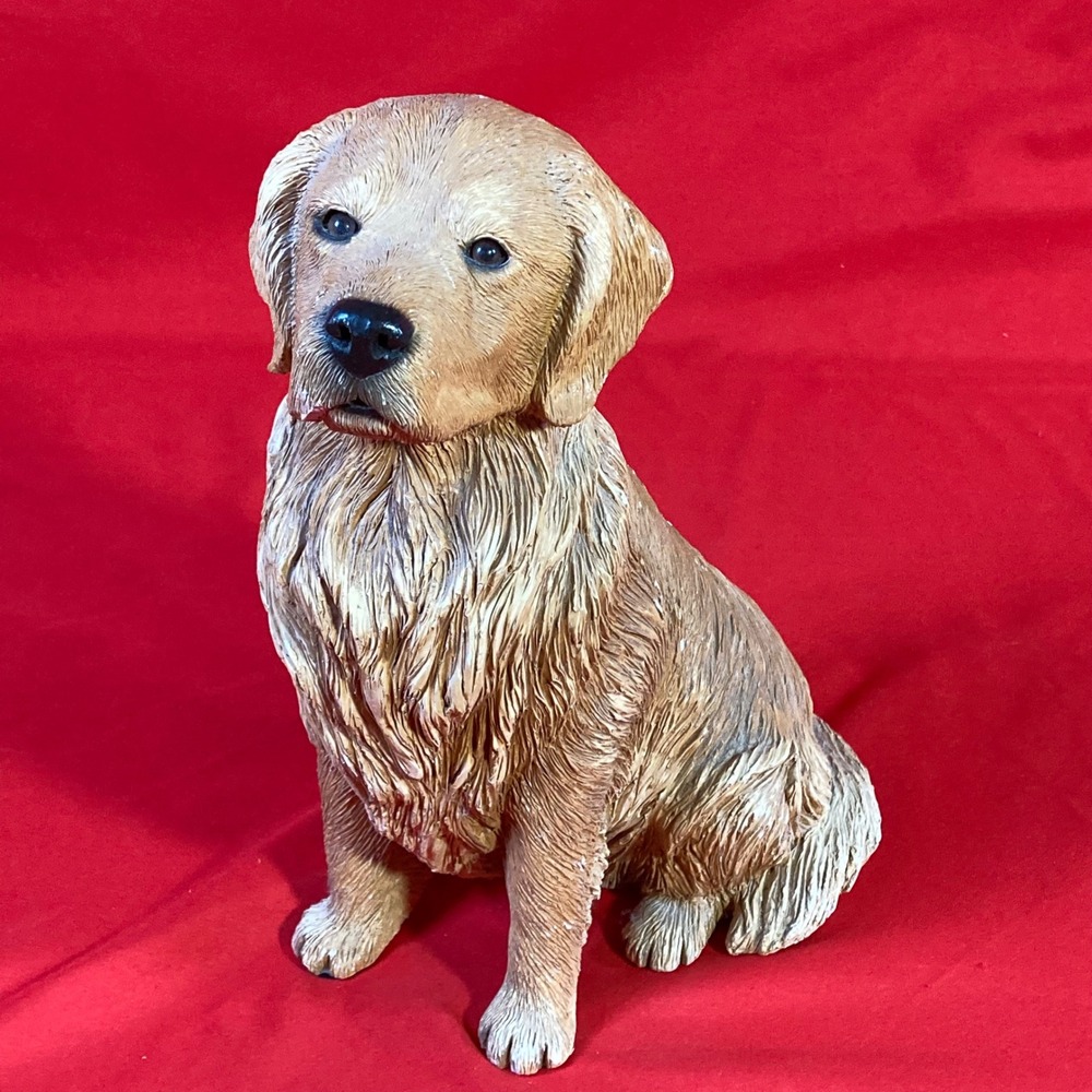 Sandicast 351 Golden Retriever Sit II Dog Figurine Tan 2001 Sandra Brue